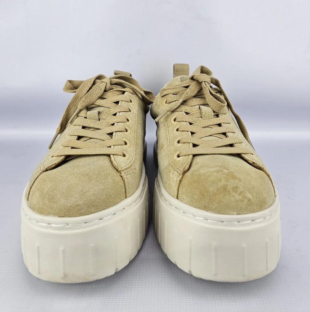 J/Slides Women's Roger Platform Sneakers Sand Suede 7.5 - Picture 2 of 9